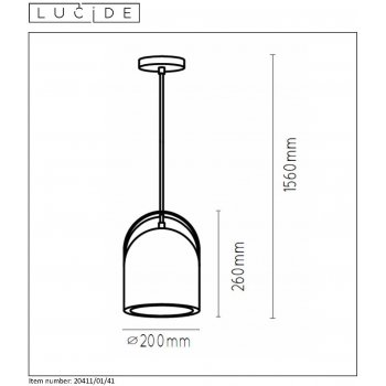 COPAIN Pendant E27 Concreet H26cm Taupe - obrázek