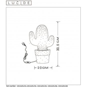 CACTUS Table Lamp Ceramic E14 H30.5 ?20c - obrázek