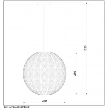 TAHAR Pendel E27 ?38.5cm Zwart - obrázek