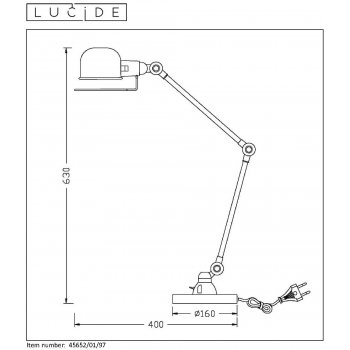 HONORE Bureellamp E14 H60cm Roest Bruin - obrázek