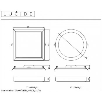 TENDO-LED Plafondlicht Rond ?22cm 18W 13 - obrázek