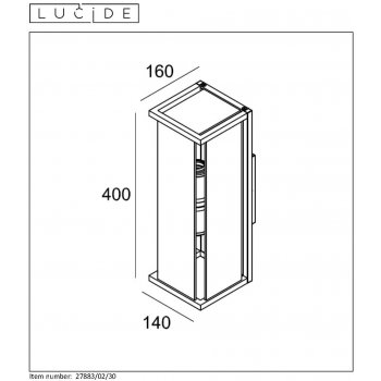 CLAIRE-LED  Wall Light IP54 2xE27Max15W - obrázek