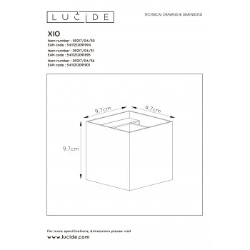 XIO Wall Light Square G9/4W 380LM 2700K - obrázek