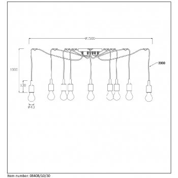 FIX MULTIPLE Pendant 10xE27/60W Black - obrázek