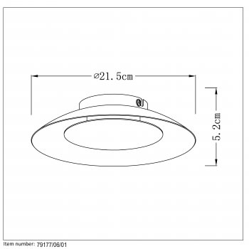 FOSKAL Ceiling Light LED 6W D21.5cm Bras - obrázek