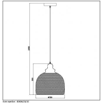 MESH Pendant E27 D28cm H32cm Black - obrázek