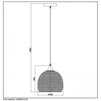 MESH Pendant E27 D22cm H 20cm Black - obrázek