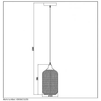 MESH Pendant E27 D15cm H29cm Black - obrázek