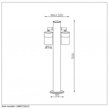 ARNE-LED Bollard H50cm 2xGU10/5w 350LM 2 - obrázek