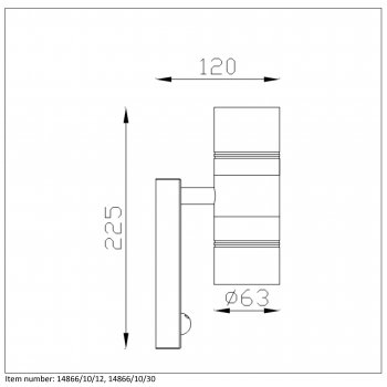 ARNE-LED Wall Light +IR 2xGU10/5W Black - obrázek