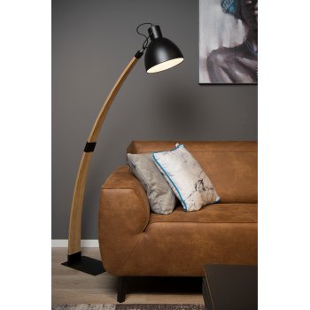 CURF Floorklamp E27/60W Plywood-Metal Bl - obrázek