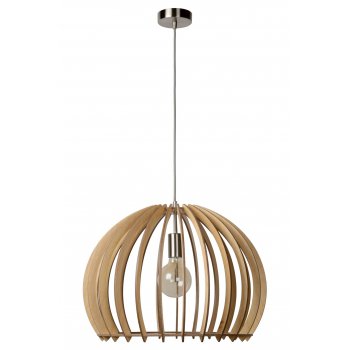 BOUNDE Pendant E27 D50 H37cm Light Wood - obrázek