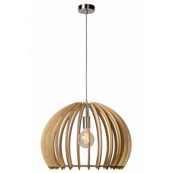 BOUNDE Pendant E27 D50 H37cm Light Wood