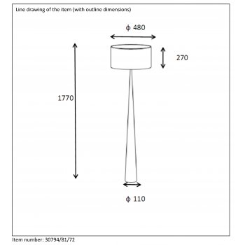 CONOS Floor lamp E27 H76 D48 cm Wood/Sha - obrázek