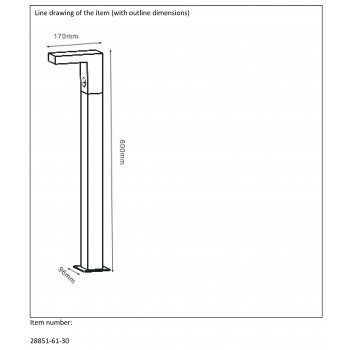 TEXAS-IR Post IP54 H60 L15 LED 6W Black - obrázek