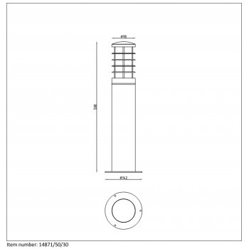 SOLID Post IP54 E27 H50cm Black - obrázek