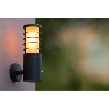 SOLID Wall Light IP54 E27 H25 W15cm Blac - obrázek