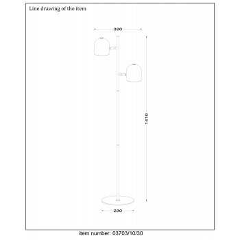 SKANSKA-LED Floor lamp 2x4W H140cm Black - obrázek