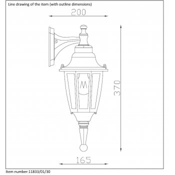 Outdoor lighting down H37cm E27/60W Bl - obrázek