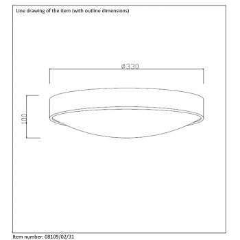 LEX Ceiling Light 2xE27 D36cm White - obrázek