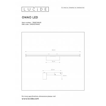 ONNO Mirror Light LED 8W L40cm 3000K 560LM - obrázek