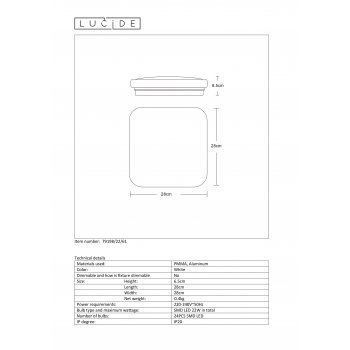 OTIS Ceiling Light LED342W 28/28cm 2100LM - obrázek