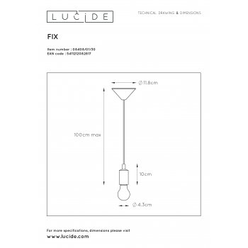 FIX Pendant E27 Black - obrázek