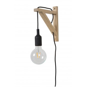 FIX Wall Light E27 excl. H22cm Wood/ Black - obrázek