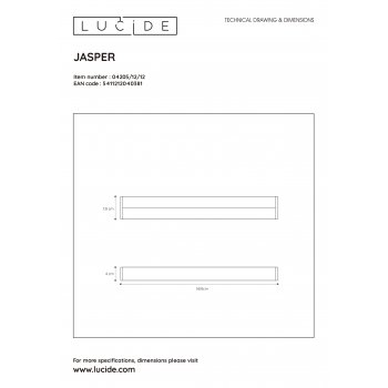 JASPER Wall Light LED 16W 860LM 3000K IP44 - obrázek