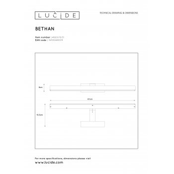 BETHAN Wandlicht LED 12W L61cm - obrázek