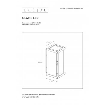 CLAIRE MINI Wandlicht IP54 1xE - obrázek