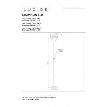 CHAMPION-LED Vloerlamp 20W +4W - obrázek