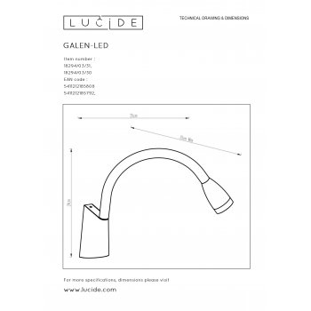 GALEN Wandlicht LED 3W Flex Ar - obrázek