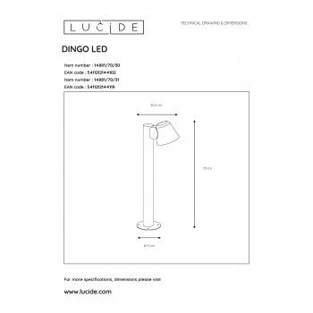 DINGO LED Paaltje IP44  H70cm - obrázek