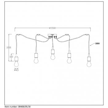 FIX MULTIPLE Pendant 5xE27/60W Black - obrázek