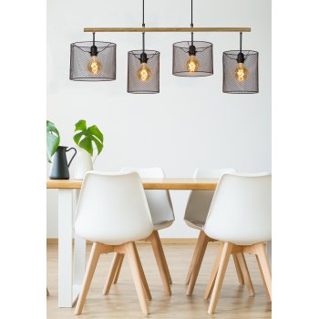 BASKETT Pendant 4xE27 L107cl Black - obrázek