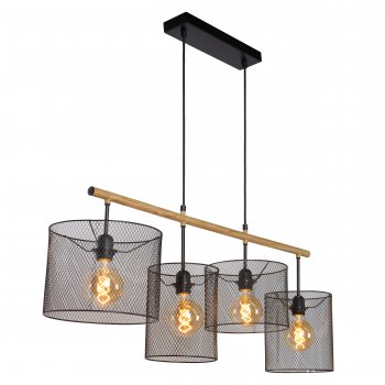 BASKETT Pendant 4xE27 L107cl Black - obrázek