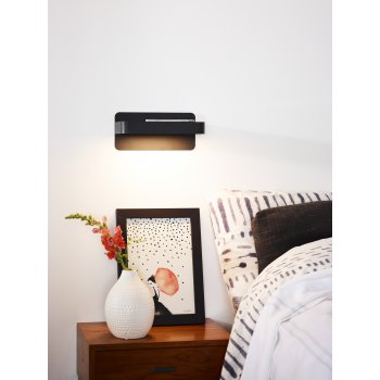 ATKIN wall Light LED 5W+USB port 25/14/11cm Black