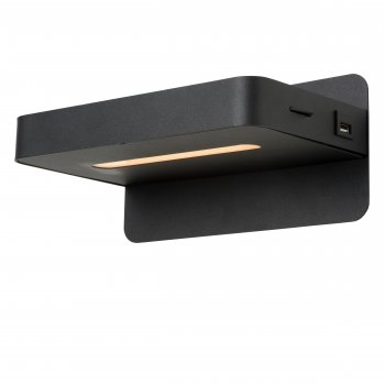 ATKIN wall Light LED 5W+USB port 25/14/11cm Black - obrázek