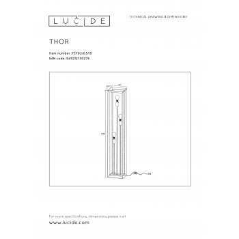 THOR Floor Lamp 3xE27 H140cm Iron Grey - obrázek