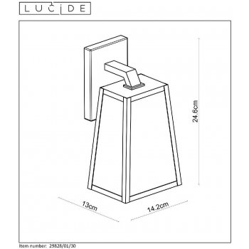 MATSLOT Wall Light IP23 E27 H25cm Black - obrázek