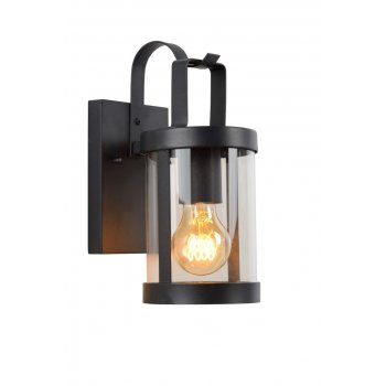 LINDELO Wall Light IP23 E27 H28cm Black - obrázek