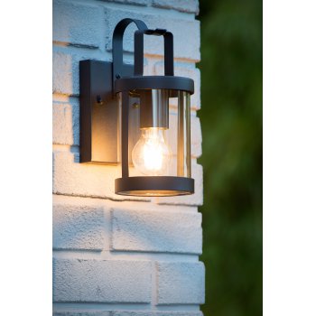 LINDELO Wall Light IP23 E27 H28cm Black - obrázek