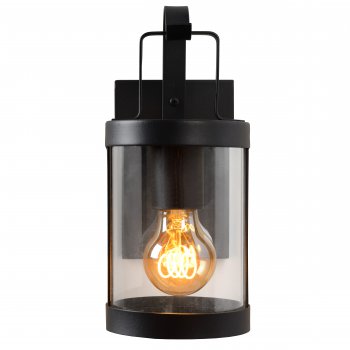 LINDELO Wall Light IP23 E27 H28cm Black - obrázek