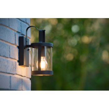 LINDELO Wall Light IP23 E27 H28cm Black - obrázek