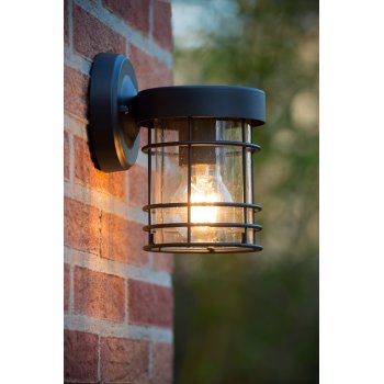 KEPPEL Wall Light IP23 E27 H19cm Black - obrázek