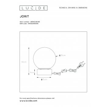 JORIT Table Lamp E27 Ă25cm H30cm FumĂ© - obrázek