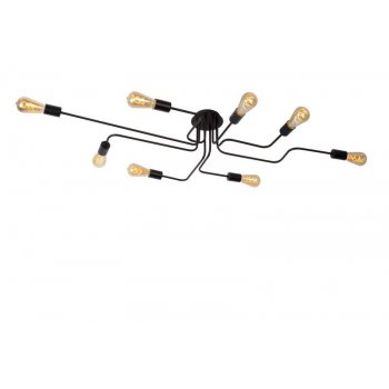 LESTER Ceiling Light 8xE27 150/80/20cm Black