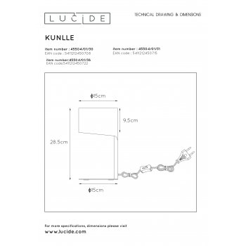 KNULLE Table Lamp E14 H28,5 D15 cm Grey - obrázek