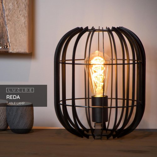 REDA Table Lamp E27/40W H26cm Black - obrázek
